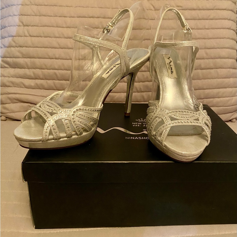 Nina - Silver Platform Sandal
